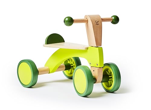 Hape Rutschrad mit Gummirädern, kippsicheres Lauflern- und Motorikspielzeug, stabile Rückenstütze, Rutschfahrzeug aus Holz, ab 12 Monaten
