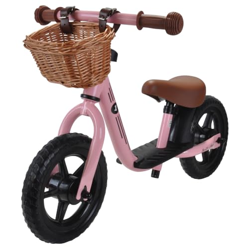 Bandits & Angels Laufrad Vintage rosa mit Weidenkorb für Kinder ab 2 Jahren